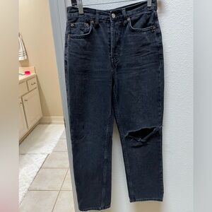 Topshop Women’s Distressed Black Dad Jeans